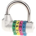 thumbnail image 3 of 2 Pcs 4-Digit Combination Padlock - Silver Letter Code Lock for Gym Locker, Toolbox, and School Security, 3 of 4
