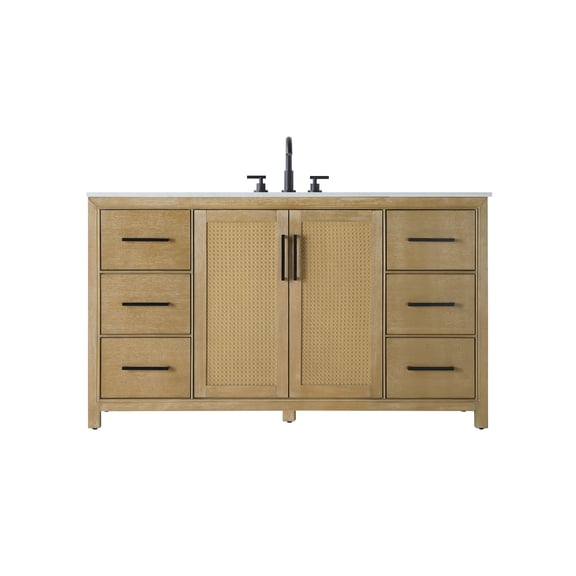 Elegant Lighting VF29560LO Alina 60" Free Standing Single Basin Vanity Set - Wood