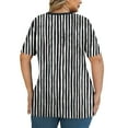 thumbnail image 5 of HOMBOM Shirts for Women Plus Size Trendy Tee Shirts Striped Oversized V Neck Short Sleeve Casual Ladies T Shirts, 5 of 6