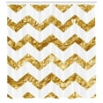 thumbnail image 3 of Ambesonne Chevron Shower Curtain, Zigzag Pattern Modern, 69"Wx84"L, Pale Coffee White, 3 of 3