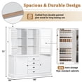 thumbnail image 5 of Harper & Bright Designs Large Kitchen Pantry Organizers with Storage Set, Freestanding Kitchen Hutch Cabinet with Door and Drawers & Shelves, White, 5 of 17