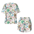 thumbnail image 5 of Kdxio Fairy Flower Print Pajamas Sets for Women Short-Sleeved Pjs with Lounge Shorts Two Piece Sleepwear S-4XL, 5 of 9