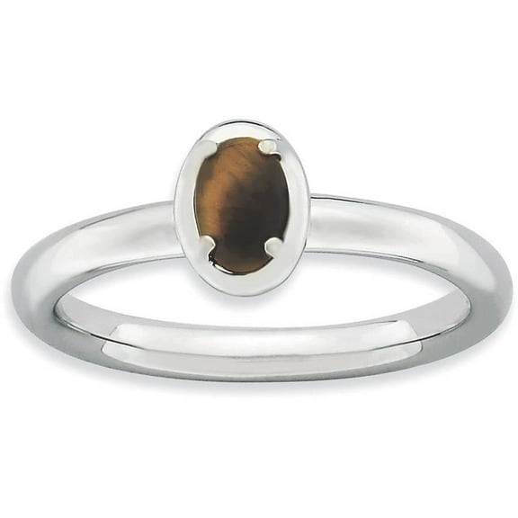 Tiger's Eye Sterling Silver Polished Ring