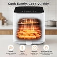 thumbnail image 5 of Plum Chef 3QT Compact Air Fryer, Digital Touch Screen Small Airfryer with 8 Pre-sets, 800W Energy Saving Oil-less Cooker for Single Person & Dorm, White, 5 of 7
