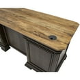 thumbnail image 3 of Executive L-Desk & Return With Solid Wood Plank Top Fully Assembled Brown, 3 of 15