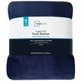 thumbnail image 3 of Mainstays Super Soft Plush Bed Blanket, Indigo, Twin, 3 of 7