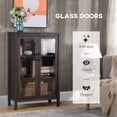 thumbnail image 5 of HOMCOM Sideboard Buffet Cabinet, Kitchen Storage Cabinet, Accent Cabinet with Double Glass Doors and Adjustable Shelves, Brown, 5 of 9