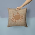 thumbnail image 2 of Carolines Treasures BB1024-BL-BN-PW1414 Crab Burlap and Brown   Canvas Fabric Decorative Pillow BB1024 14Hx14W, 2 of 4