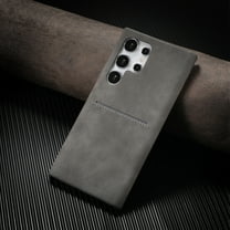 Compatible with Samsung Galaxy S25 Ultra Wallet Case with Card Holder, Matte Premium PU Leather Hidden Card Slot Case for Women Men, Soft TPU Shockproof Wireless Charging Cover,Gray