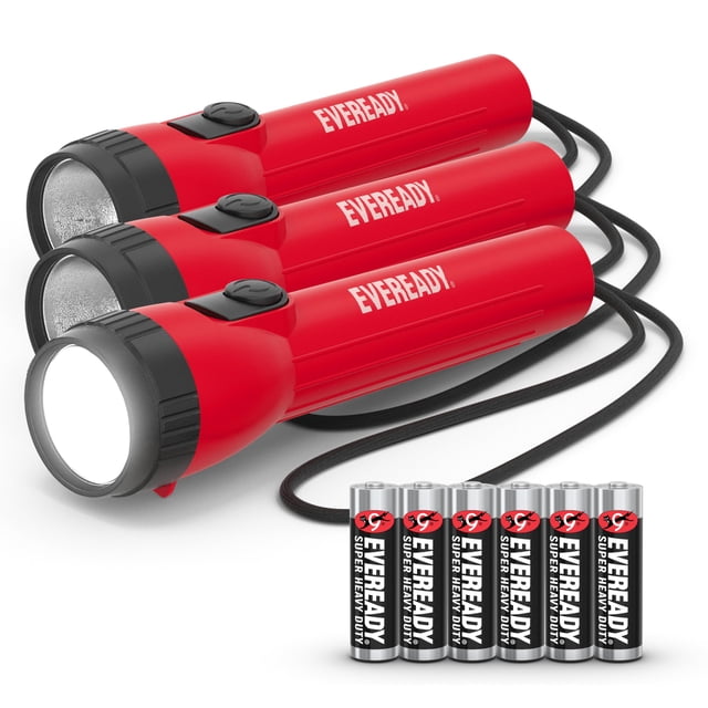 Paquete de 3 linternas LED Eveready con pilas AA incluidas