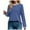 Blue, variant on tarylea Trendy Tops for Women Front Pleated Crew Neck Shirts Long Sleeve Loose Tops Business Casual Dailywear
