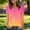 Hot Pink, variant on Oplxuo Womens T Shirts V Neck Buttons Down Tops Casual Summer Tees Short Sleeve Loose Fit Tops Blouses