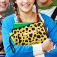 thumbnail image 5 of HELLHERO Zipper Pouch Polyester Fabric Reusable Protector Wrap Bag with Lightweight Zipper Bag Book Carrying Case, 11.42 x 8.66 Inch, Yellow Leopard Sunflower Butterfly, 5 of 8