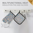 thumbnail image 4 of Yayeee Oven Mitts and Pot Holder Set of 2 Heat Resistant Kitchen Gloves Baking Hot Pad, Small Pink Flower, 4 of 5