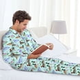 thumbnail image 6 of Lsque Mallard Duck Of Lotus Flowers Pattern Long Sleeve Pajama Set for Men - Soft 2-Piece Sleepwear and Loungewear Set with Pockets, Comfy Nightwear-XX-Large, 6 of 7