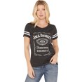 thumbnail image 3 of Jack Daniels Women's Gray Striped Sleeve Soccer T-Shirt-Medium, 3 of 4