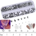 thumbnail image 4 of 660 piezas de diamantes de imitación 3d brillantes negros transparentes para arte de uñas, bricolaje, manualidades, parte trasera plana brillante, juego de piedras de cristal, joyas, decoración d, 4 of 5