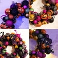 thumbnail image 6 of Valery Madelyn Halloween Decorations Indoor for Home, Pre-Lit Pumpkin Ball Wreath with 60ct Shatterproof Treat-or-Trick Ornaments for Centerpiece Wall Front Door, 12 Inch, 6 of 9
