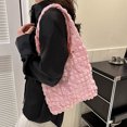 thumbnail image 1 of Bolsa De La Compra Bolso Shopper mediano para mujer, decoración de cadena, Bolso de nube de burbujas de verano fruncido (rosa), 1 of 6