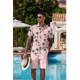 thumbnail image 4 of COOFANDY Men's Hawaiian 2 Piece Outfits Summer Beach Matching Set Short Sleeve Floral Shirts and Shorts, 4 of 8