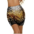 thumbnail image 5 of EchfiProm Skirts for Women Sparkly Sequin Bodycon Mini Gold Party Going Out Stretchy Womens Skirts, 5 of 5