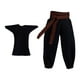 thumbnail image 2 of 1:12 Pantalones de salón para hombres a escala con cinturón, disfraz de muñeca en miniatura suelta de cosplay deportivo para 6 '' cifras de acción, camisa pantalones negros, 2 of 10