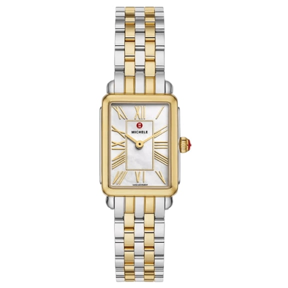 Michele Deco Park Mother of Pearl Dial 18K Gold-Plated Steel Women's Watch MWW06E000145