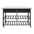thumbnail image 2 of Kitchen Island with 4 Caster Wheels, Black and White, 2 of 5