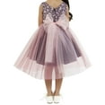 thumbnail image 2 of Little Girls Sleeveless Floral Tulle Christmas Holiday Party Flower Girl Dress Mauve Purple Size 6  (K446D), 2 of 2