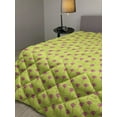 thumbnail image 2 of Floral Down Alternative Comforter, Continuing Style Daisies Scattered Retro Garden Art, Microfiber Quilt for All Season, 5 Sizes, Laurel Green Coral, by Ambesonne, 2 of 3