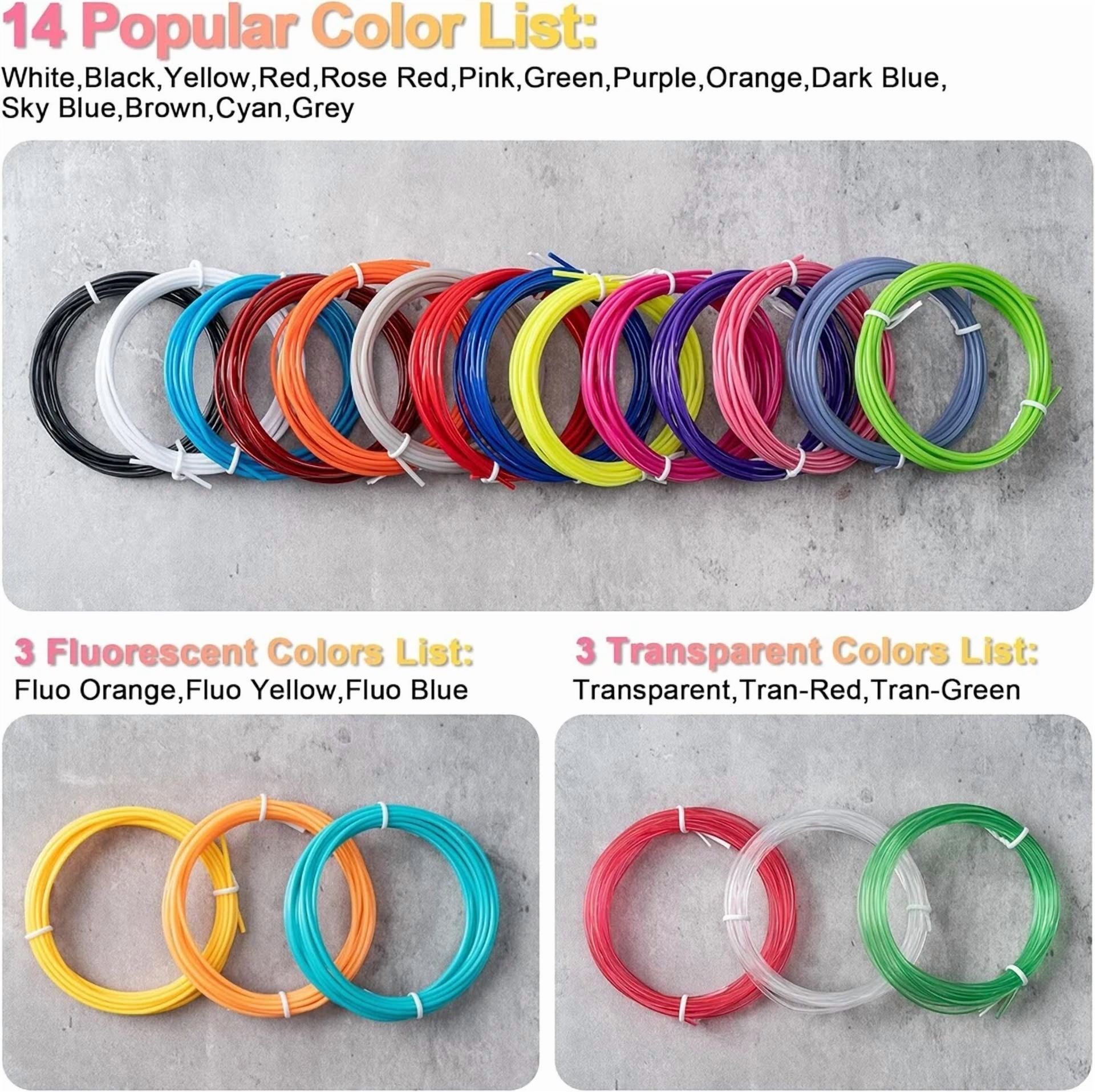BUTTERFLY- 20 Colors 3D Pen Pla Filament Refills, Each Color 10Feet, Total 200 Feet, 1.75Mm