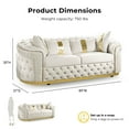 thumbnail image 4 of Furniture of America Gizon Glam Fabric Diamond Tufting Adult Sofa, Beige and Gold, 4 of 16