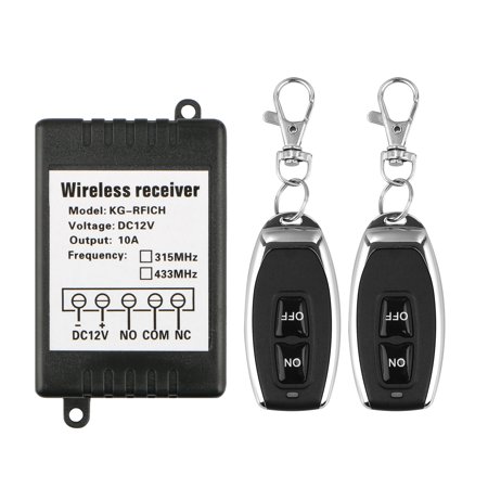 Long Range Remote Control DC 12V 10A Channel 433Mhz RF Wireless Relay 328ft Long Range Remote Control Light Switch, Garage Door Opener, 2x Remote Control TransmitterS + 1x Receiver ()