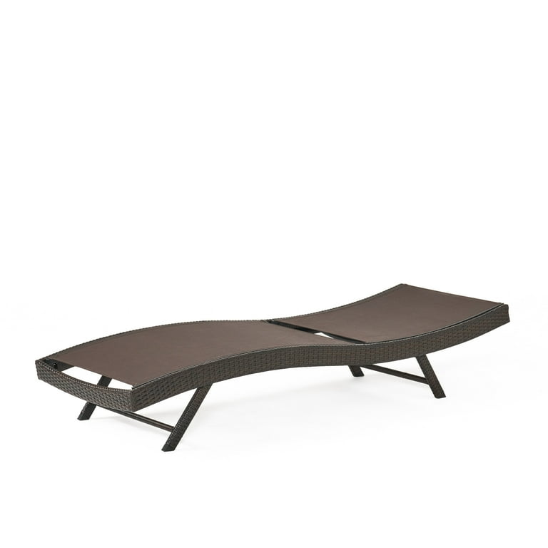 Eliana outdoor brown wicker deals chaise lounge