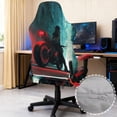 thumbnail image 3 of SCRAWLGOD Cyberpunk Style People Motorcycle Pattern 4 PCS Gaming Chair Covers Slipcovers Non-Slip Game Chair Cover with Armrest Covers Universal Rotating Gaming Armchair Protector, 3 of 7