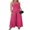 hot pink, variant on Jumpsuits for Women V Neck Spaghetti Strap Wide Leg Pleated Pants Summer Cami Overalls Black-S