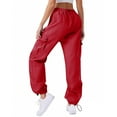 thumbnail image 3 of Bovemsi Cargo Pants Women Elastic High Waist Multiple Pockets Jogger Y2K Pant Work Pants, 3 of 9