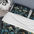 thumbnail image 4 of Designart "Artistic Teal and Gold Geometric Opulence I" Damask Bedding Covert Set - Bohemian & Eclectic Bed Set With 1 Sham, 4 of 5