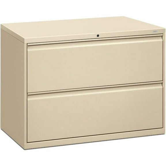 HON Brigade 800 Series 2-Drawer Lateral 42" x 18" x 28" - 2 x Drawer(S) for File - A4, Legal, Letter - Lateral - Interlocking, Durable, Label Holder, Leveling Glide, Recessed Handle, Ball-bearing Susp
