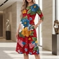 thumbnail image 5 of BOMYJESK 250th Anniversary USA Flag Floral Maxi Dress for Women American Flag Floral Boho Independence Day Summer Dresses 4th July Midi Dresses Casual Evening Dress for Party Yellow L, 5 of 7