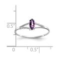 thumbnail image 3 of 14K White Gold Ring Band with Stones (02) February Amethyst Marquise Purple, Size 8, 3 of 5
