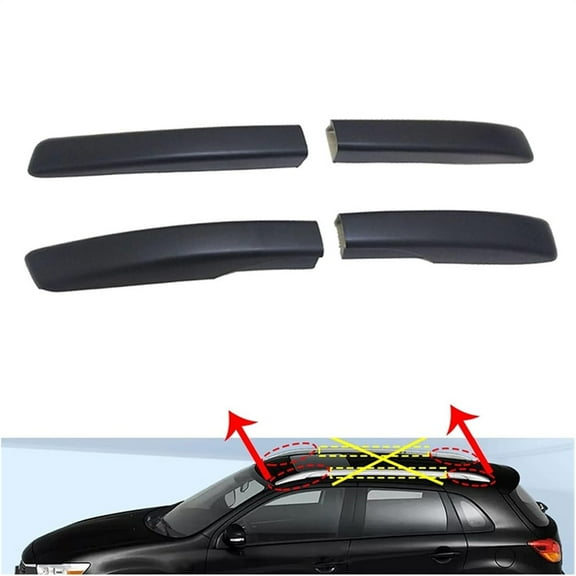 Car Roof Rack End Cover Cap Black For Mitsubishi ASX RVR Outlander Sport 2011-20