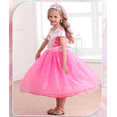 thumbnail image 4 of 【Uhome】Girls Princess Costume Pink Dress Up Outfit for Halloween Cosplay Carnival Party, 4 of 7