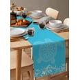 thumbnail image 3 of Table Runner Dresser Scarf 13 x 70 Inch Turtle Sea Blue Lines WaterColor Turtle Mottled Pattern Table Runners Non-Slip Heat Kitchen Dining Table Decor for Indoor Outdoor Home Party Decoration, 3 of 7