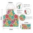 thumbnail image 7 of Pioneer Flower Floral Print Pattern Apron-Garden Aprons for Women with Pockets-Cotton Linen Waterproof Kitchen Cooking Gardening Aprons Adjustable for Kitchen,Cooking,BBQ and Salon 33x27 Inch, 7 of 7