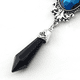 thumbnail image 3 of Collar con colgante de peltre con alas de murciélago y piedra, 3 of 5