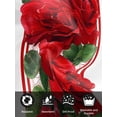 thumbnail image 7 of Red Roses Cloth Napkins Set of 4 Reusable Dinner Napkins, Valentine's Day Romantic Flowers Green Leaf Stripes Cocktail Napkin Washable Table Napkins for Wedding/Holiday Party/Baby Shower 20"x20", 7 of 7