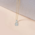 thumbnail image 3 of Lab Diamond Dangling Pendant Necklace For Women | 3 Carat IGI Certified Round Shape | Paloma Two Stone Dangling Lab Diamond Pendant In 14K Yellow Gold | FG-VS1-VS2 Quality | Friendly Diamonds, 3 of 6