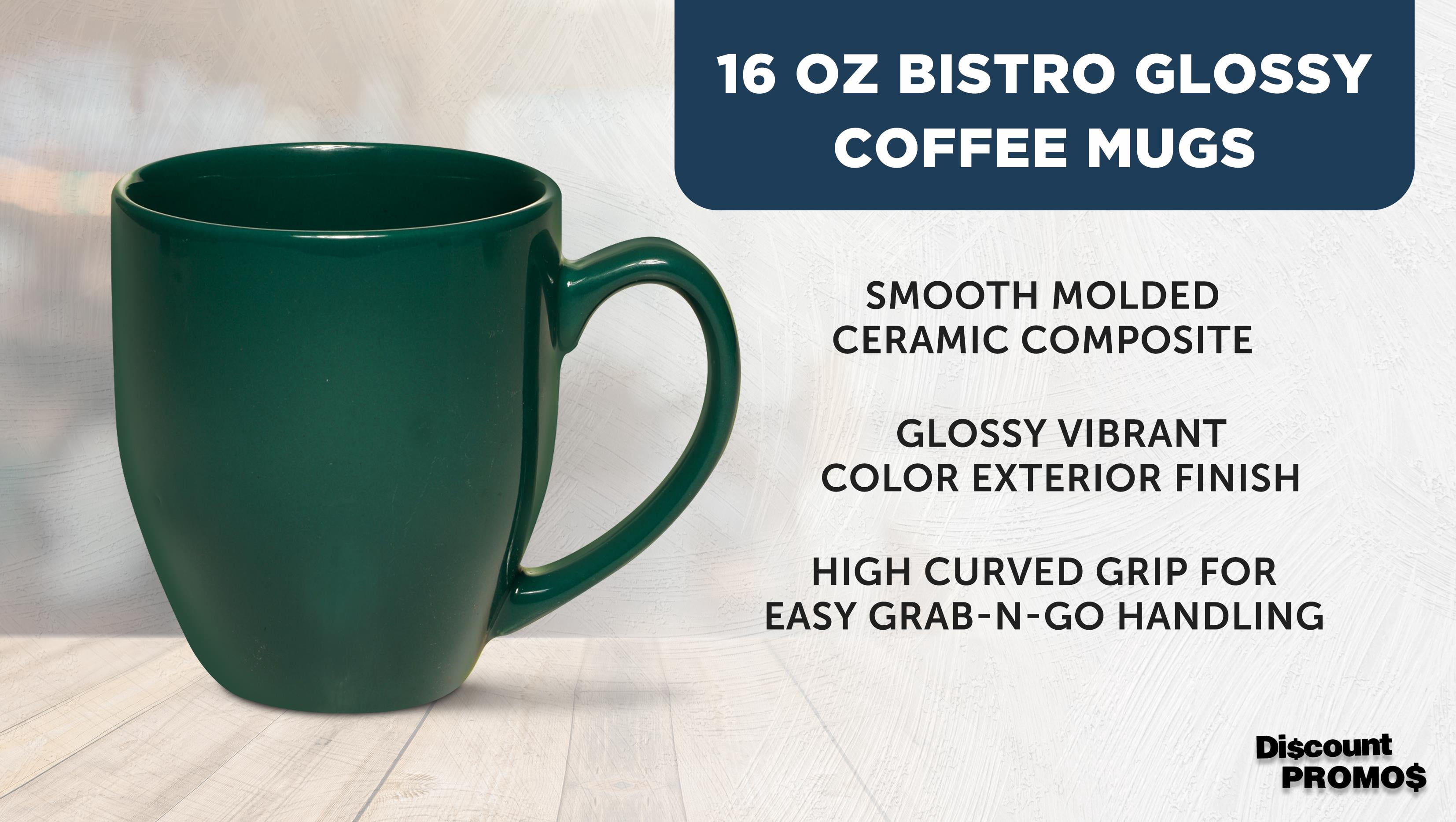 Large Coffee Cups 16 oz. Set of 10, Bulk Pack - Perfect for Tea, Espresso, Cappuccino, Hot Cocoa - Green