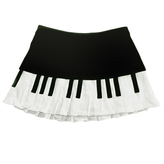 zaveiop Piano Skirt for Women Y2k Streetwear Piano Mini Skirt Coquette Aesthetic Grunge Outfit Summer 2026 (Black, XL)